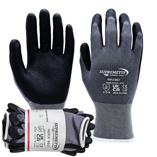 Black Nitrile Vinyl Blended Disposable Work Gloves – Supreme TTF